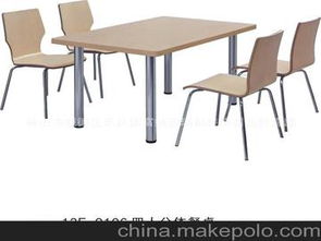 厂家直销家用四人分体餐桌配不锈钢架,供应优质木制餐桌椅